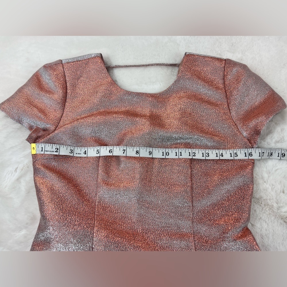 NWT: Express Sparkly Metallic Rose Gold Dress - Picture 5 of 12